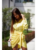 Shirt dress with a tied front, yellow FG642 - Online store - Boutique